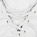 Women Autumn Fashion V Neck Lace Up Long Sleeve Sweatshirt T Shirt Ladies C