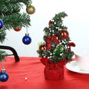 Christmas Tree Mini Bonsai Ornament Table Decor for Home Festival(Red)