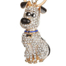 South Korean Hot Crystal Puppy Dog Keychain Key Ring Trinket Purse Bag Car