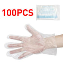 100pcs Plastic Disposable Gloves Food Cleaning Home Beauty Use Thin Glove