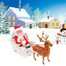 Christmas Santa Claus in Sleigh with Reindee Deer Ornaments Sales Gifts Hot R9H6