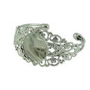 8pcs Filigree Flower Bezel Bangle Settings Cabochon Blank Tray DIY Mix Size