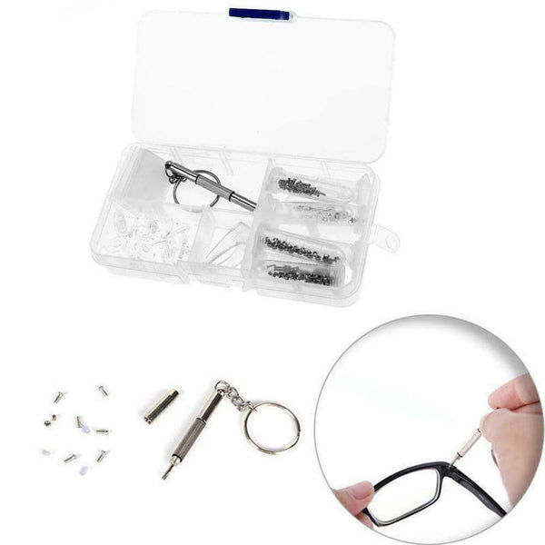 Sun Glasses Eyeglasses Optical Repair Tool Screwdriver Screws Kit Pad Nut N E1W0