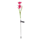 Red Lily Solar Powered 3 LED Flower Garden Balcony Party Path Light Bulb O4Z4