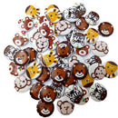 50x Handmade Round Animal Pattern 2 Holes Wood Buttons Sewing for Children