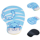 Skid Resistance Memory Foam Comfort Wrist Rest Support Mouse Pad Blue Cat A
