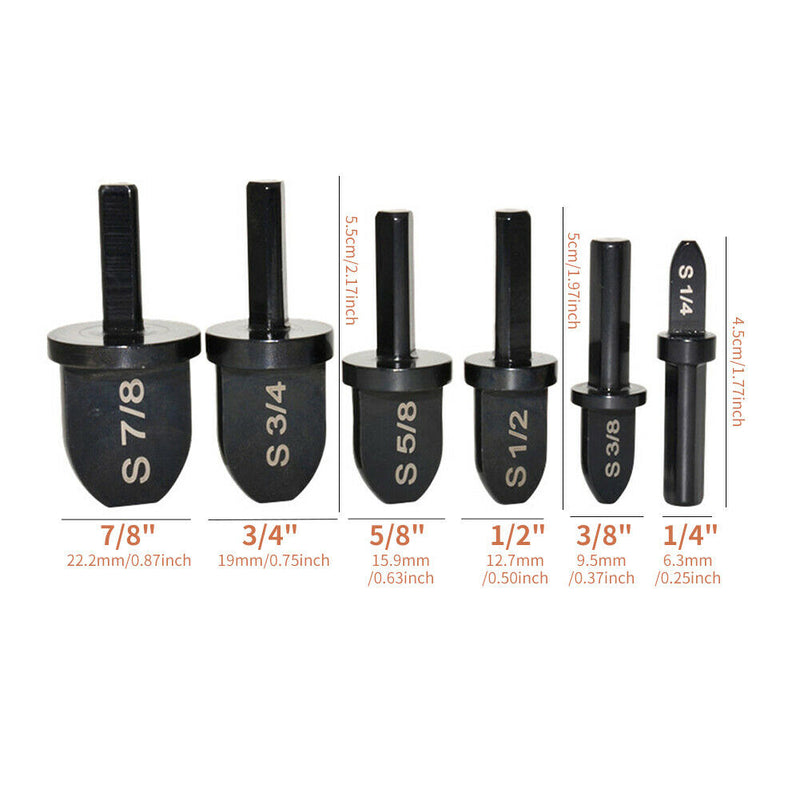 6pcs Multifunction Copper Pipe Swaging Tool Drill Bit Set Portable Bearing Steel