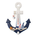 Pine Anchor Wall Hanging Hook Starfish Decor Door Rack with Thermometer