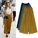 Spring Autumn Ladies Loose Streetwear Plus Size Elegant Femme Wide Leg PantsU3X4