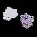 50Pcs DIY Wooden Novelty Cat Design Buttons Sewing Button Art Crafts 30mm