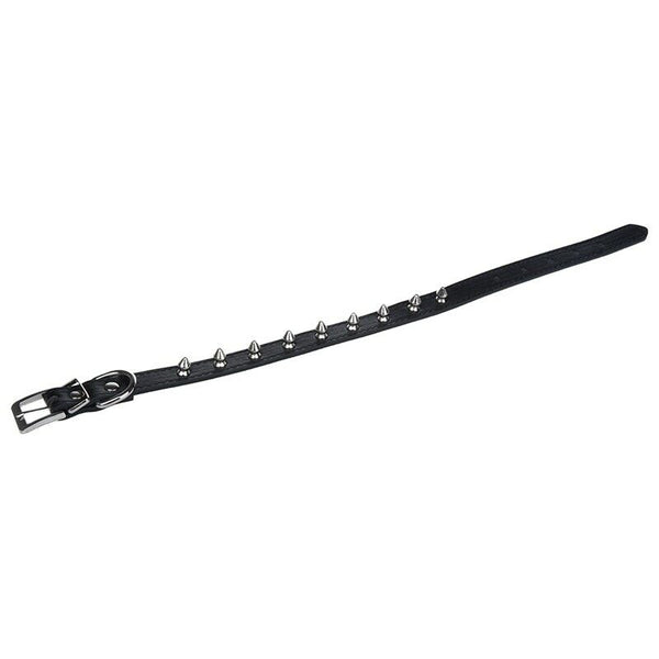 Dog Collars Studded Collar PU Leather Black Size M