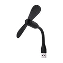 Mini Flexible USB Fan for Power Bank Laptop PC Computer AC Charger (Black)