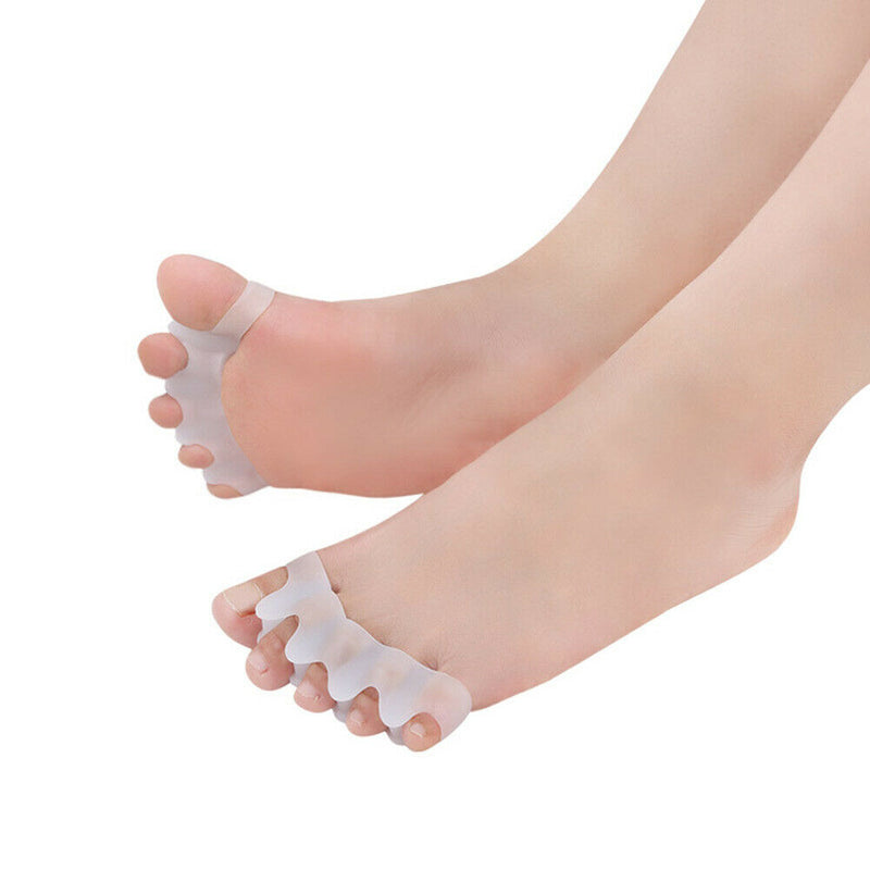 2pcs Gel Toe Separator Hallux Valgus Corrector Straightener Form (White)