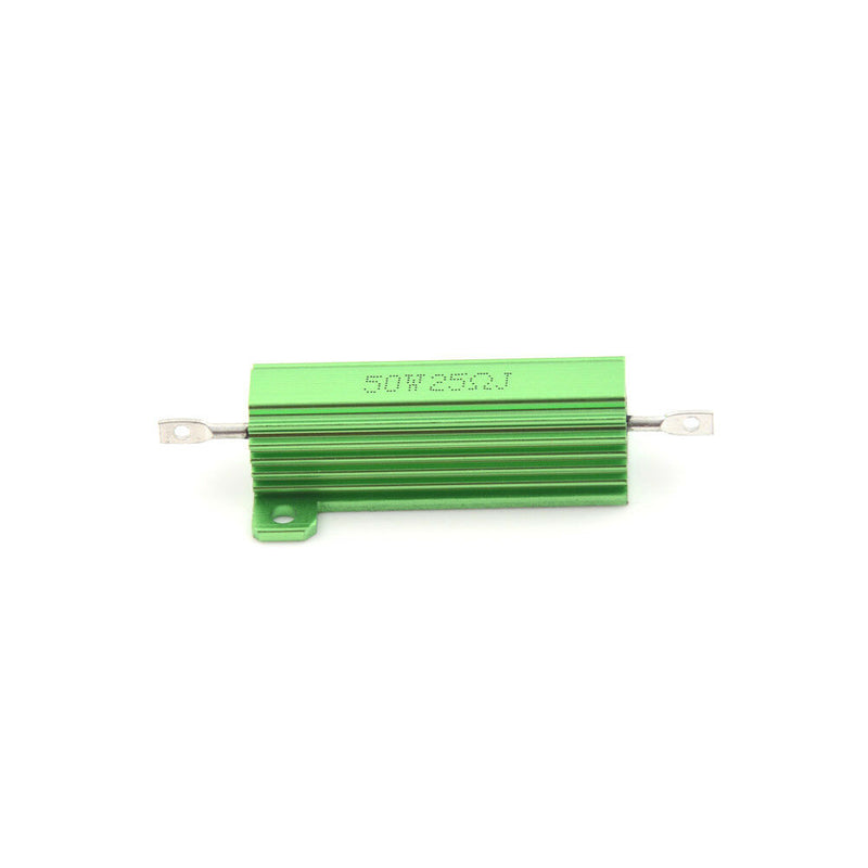 Aluminum Case 50W 25 Ohm Chassis Mounted Wirewound Resistor Green  FT