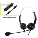 300D-USB Computer Headphones Hands-free Office Wired Headset w/ Microphone A