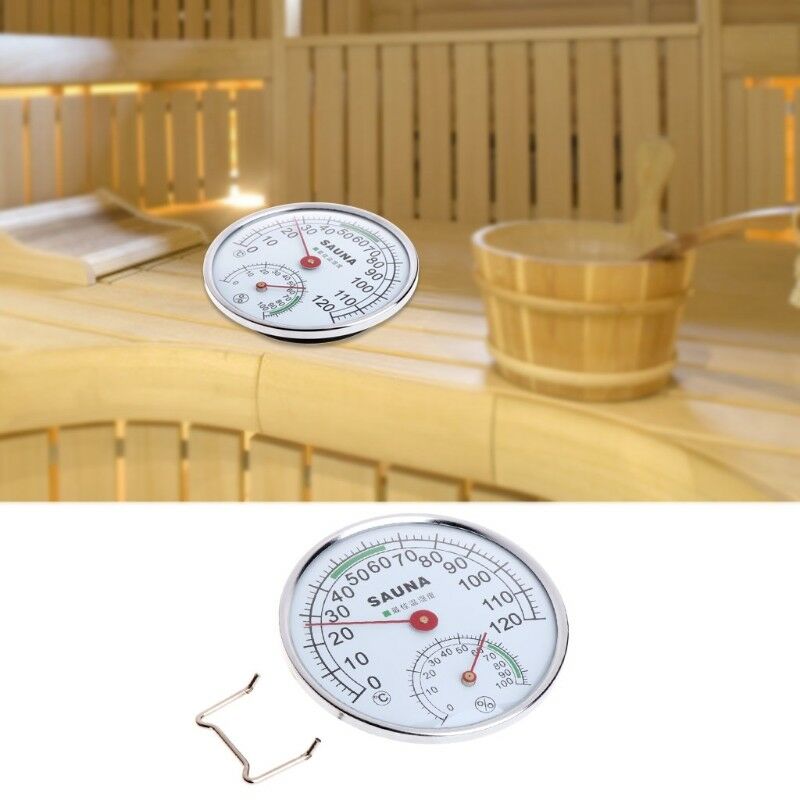 Thermometer Hygrometer Stainless Steel for Sauna Room Temperature Humidity Meter