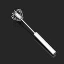 1x Manual Self Turning Stainless Steel Miracle Push Whisk Mixer Egg Beater~ S0Y6