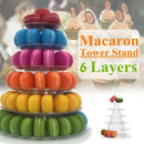 Round 6 Tier Macaron Tower Cake Stand Cupcake Macaroons Display Rack Holder