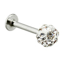 5X(Cool Crystal Gem Stainless Steel Labret Piercing Stud for Lip / Tragus  U4Y9)