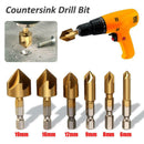 Degree Hex Shank Five Edge Chamfer Countersink Kit Drill Bit Set 6-19mm  D MRZ