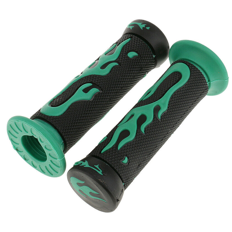 2 Pairs Blue+Green 7/8'' 22mm Motorcycle Handlebar Comfortable Grip Durable