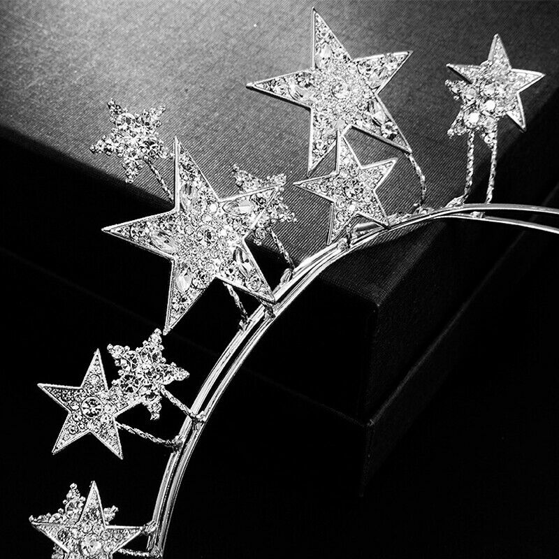 Star Bride Crown Headband Wedding Hair Accessories Bridal Jewelry Wedding D D8W7