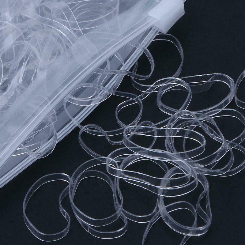 500pcs/Lot Disposable Clear Kids Rubber Band Thick Girl Hair Loop Accessory