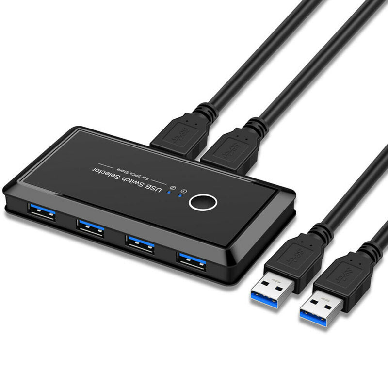 2x4 USB 3.0 Switcher 2 PCs Sharing 4 USB Devices for Keyboard Mouse Printer