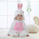 Rabbit Design Flannel Rompers Baby Kid Long Sleeve Hooded Jumpsuit (13-18M) A