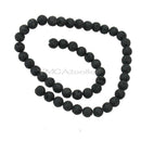 Natural Black Lava Rock Stone Spong Round Loose Beads For Jewelry Making