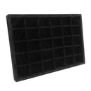 Black Velvet 30 Compartments Jewelry Storage Trays Holder Showcase Organizer