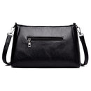 Women Girls Zipper PU Crossbody Messenger Bags Casual Pure Shoulder Handbag