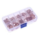 200pcs Copper Washer Sealing Ring Gasket Flat Kit with Box Hardware Tool