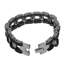 Rubber Stainless Steel Mens Bracelet Bangle Link 0.75" HOT