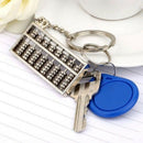 4 Pcs Creative Stainless Steel Chinese Abacus Keyring Keychain Mathematics  F7S4