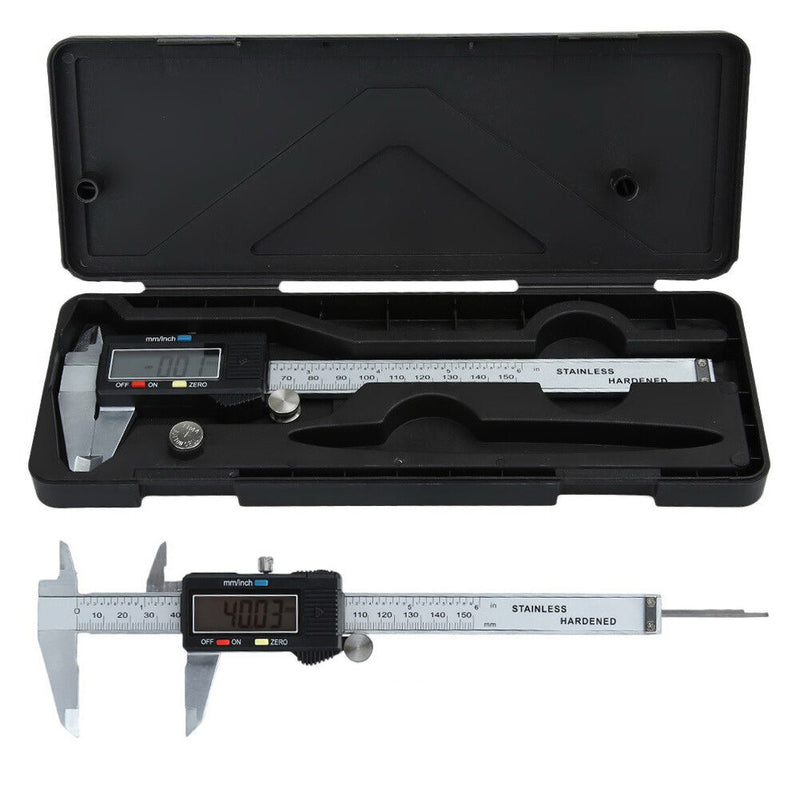 6" Inch/150mm LCD Digital Stainless Steel Electronic Vernier Caliper Micrometer