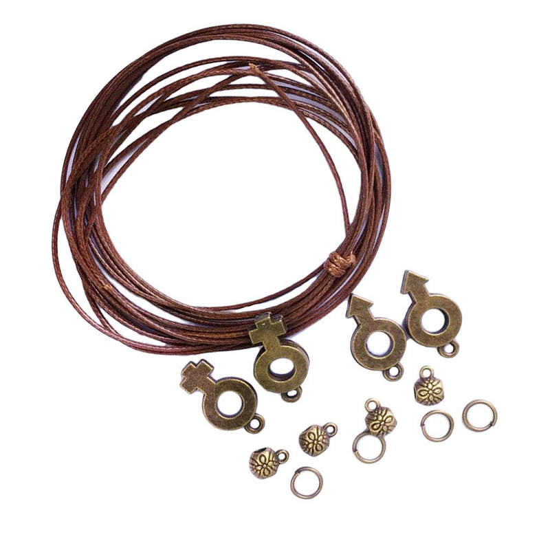 1 Set Jewelry Pendant Beads Cord Charms for DIY 4pcs Couple Lover Bracelet