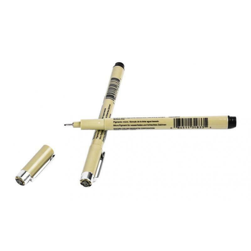 2pcs Micro Pens Tip Size 08, Suitable for Drawing, Sketching, Writing - Black