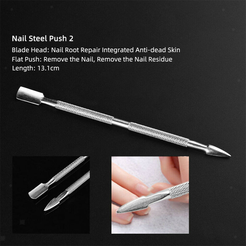 4Pcs Cuticle Pusher Nail Dead Hard Skin Callus Trimmer Remover Cleaner Set