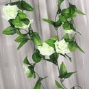 1 Pc Artificial Rose Flower Rattan Green Leaf Garland Vine Home Wall Party  B2Q9