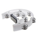 New Singer Tambourine Percussion Drum Grip Handle-32 Jingles Half Moon - Wh