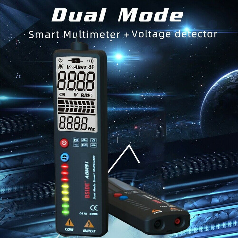 ADMS1 Dual Modes Curved Screen Multimeter LCD Digital Voltage Tester Meter