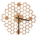 Creative Bamboo Wall Clock Simple Modern Design Honeycomb Natural Wooden Wa