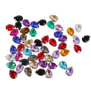50pcs Teardrop Flatback Acrylic Crystal Rhinestone Buttons DIY Decor 10x14mm