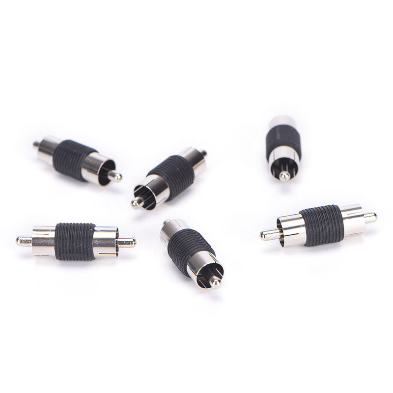 6 Pcs Straight AV RCA Male to Male Connectors Couplers Adapters BD3C