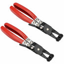 2 Pcs Wide Flat Band Hose Clamp Plier & Cross Slotted Jaw Pliers