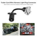 7 Way Blade to 7 Pole Round Trailer Plug Adapter Connector Cable Black