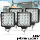 48W 16 LED Work Light Square Flood Beam Bar Car SUV Off-Road Driving Fog Lam Hn
