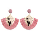 Fashion Bohemia Fan Shaped Tassel Earrings For Women Exaggerated Big Statem
