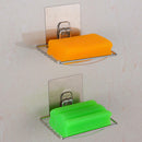 Kitchen Bathroom Self-adhesive Soap Dish Holder Wall Mounted Stainless Steel x1